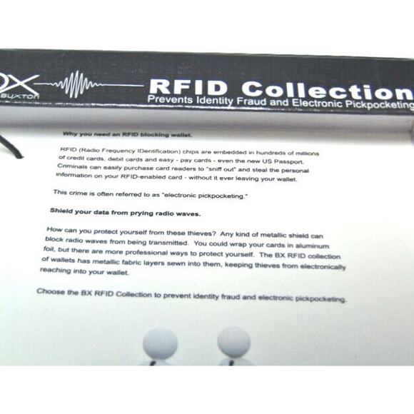 NEW Mens RFID Block BIFOLD WALLET + Removable PASSCASE Buxton Black Faux Leather - Picture 8 of 11